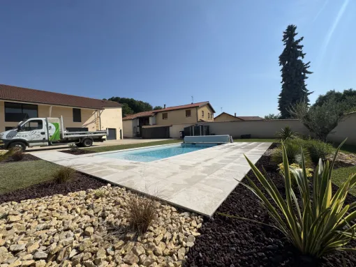 Pose dallage, D&B Aménagement Paysager, Bourg Saint Chritophe