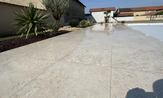 Pose dallage, D&B Aménagement Paysager, Bourg Saint Chritophe