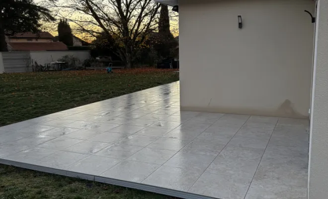 Terrasse sur plots, Saint jean de Niost, D&B Aménagement Paysager 
