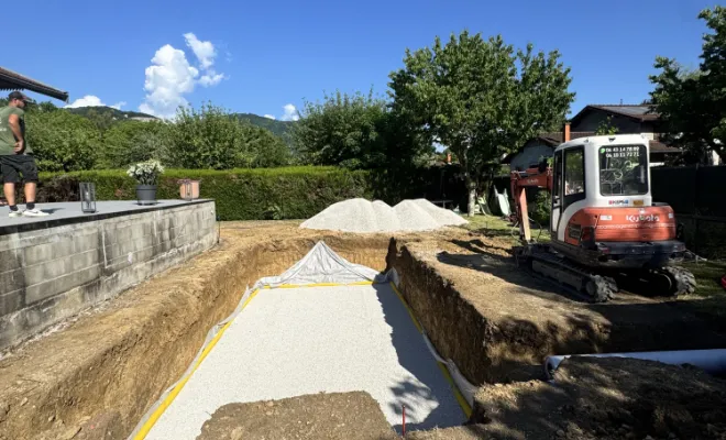 Piscine coque, Bettant, D&B Aménagement Paysager